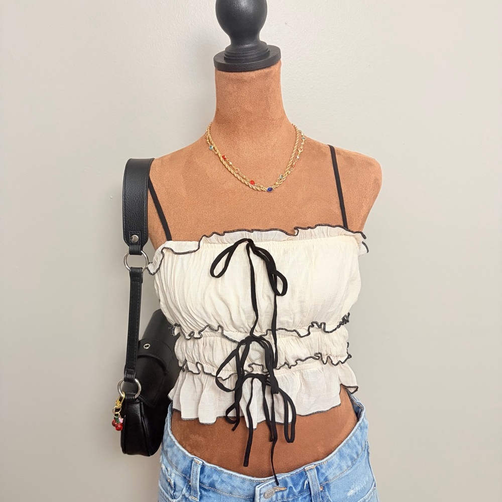 Stylish Women's Ruffled White Top